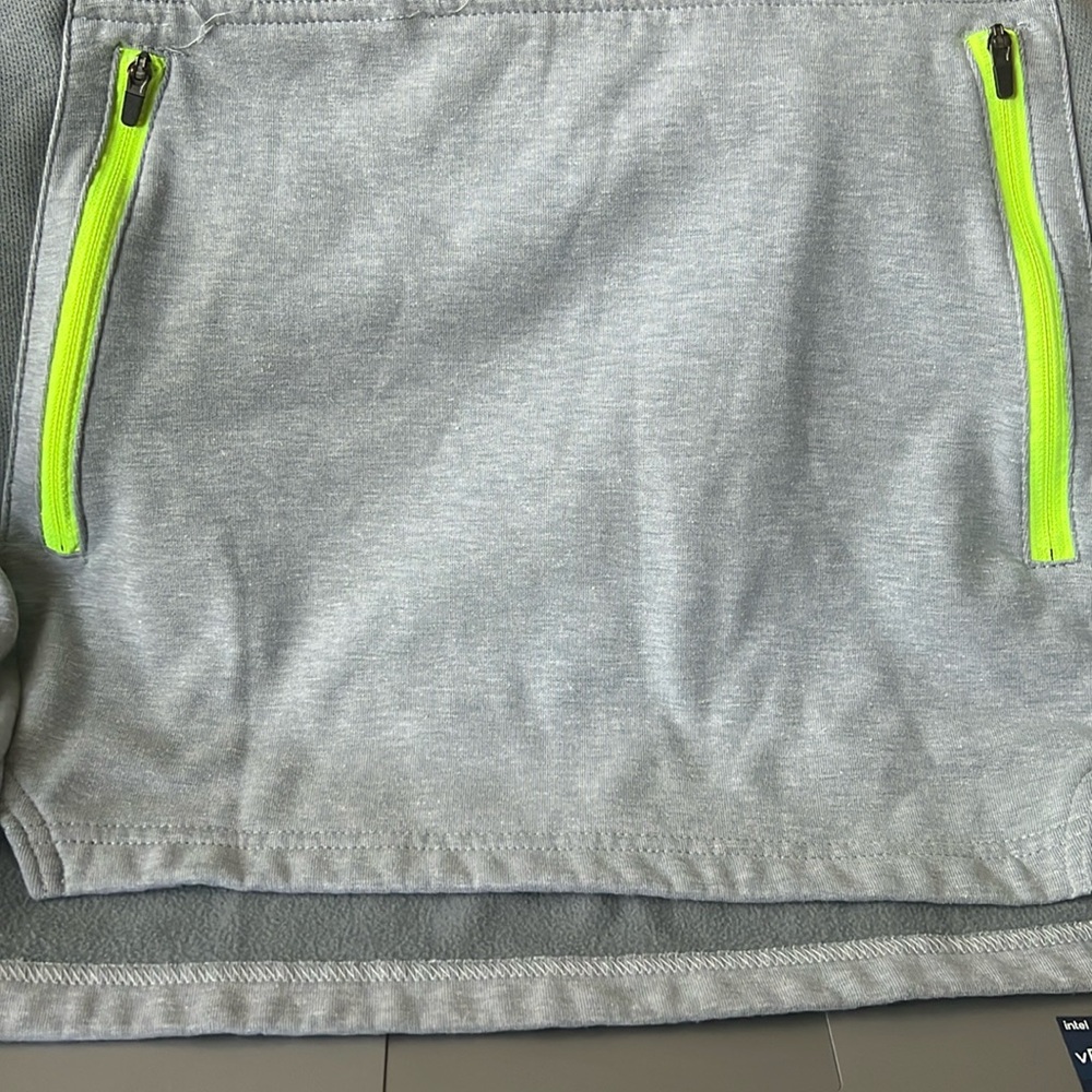 NIKE unisex therma-fit grey with neon green accents Hoodie sweatshirt / size XL - Picture 7 of 11